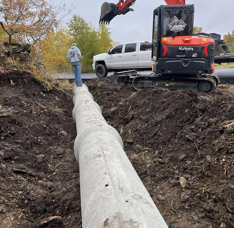 Kubota excavating for drainage solution