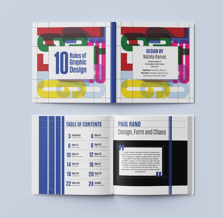 a mockup for 10 rules of graphic design book