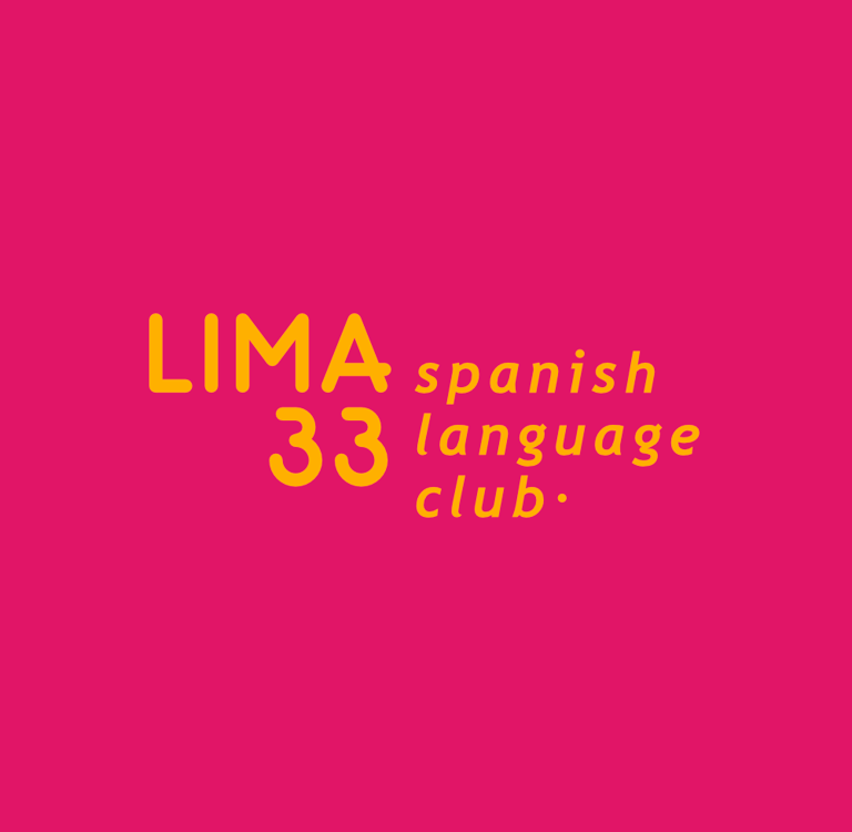 logo de Lima 33 spanish club, sobre un fondo fuscia.