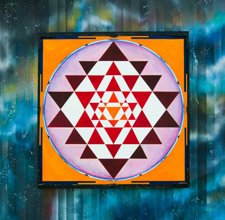 photo of Yantra geometric pattern of Hinduism