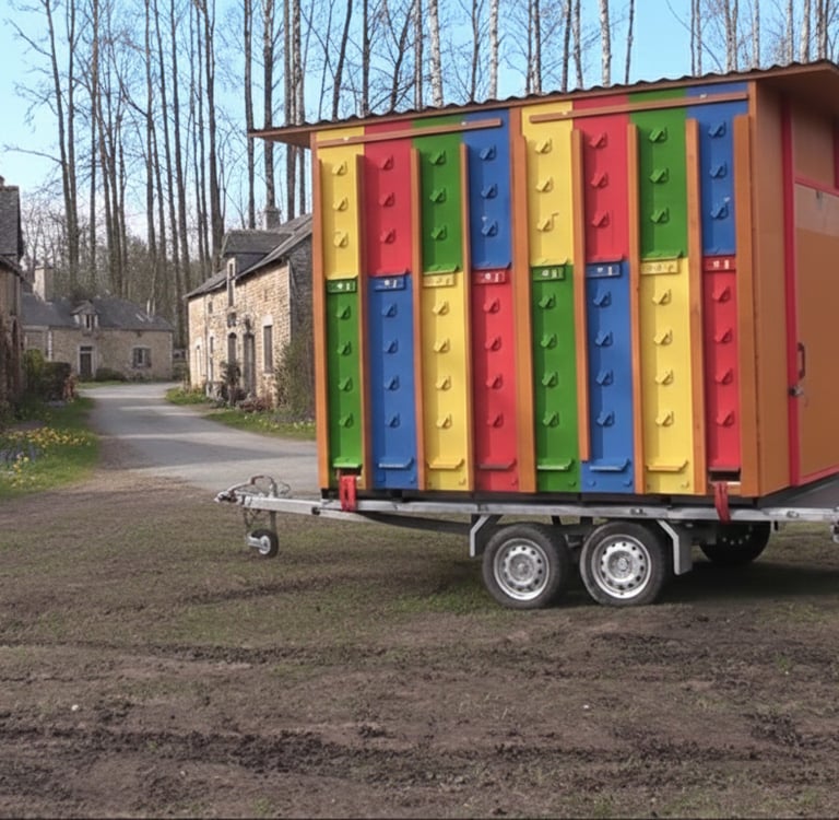 BeePolis. Transportation of hives. A nomadic apiary. We follow the bribe. We follow the nectar