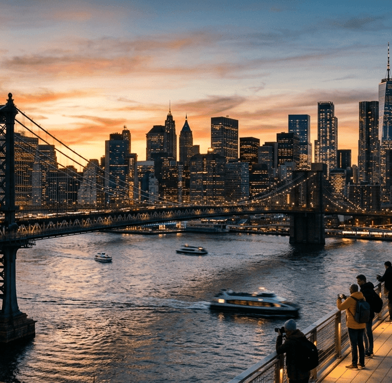 Skyline de Nova York como um dos principais destinos dos Estados Unidos.