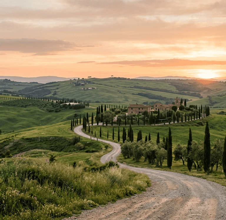 Paisagem da Toscana em roteiro de viagem pela Itália.