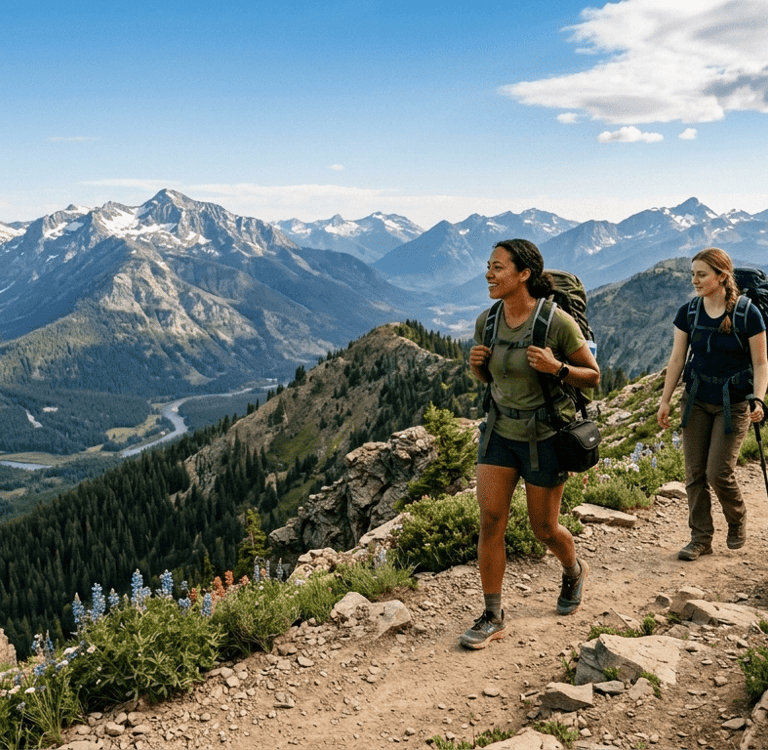 Parque nacional nos Estados Unidos durante o verão.
