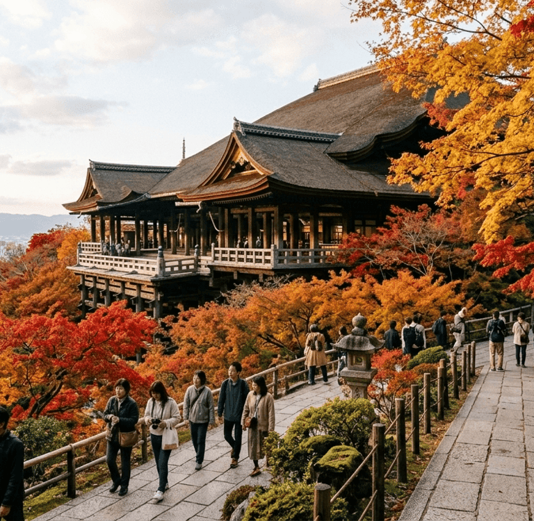 Outono em Kyoto como uma das melhores épocas para viajar para o Japão.