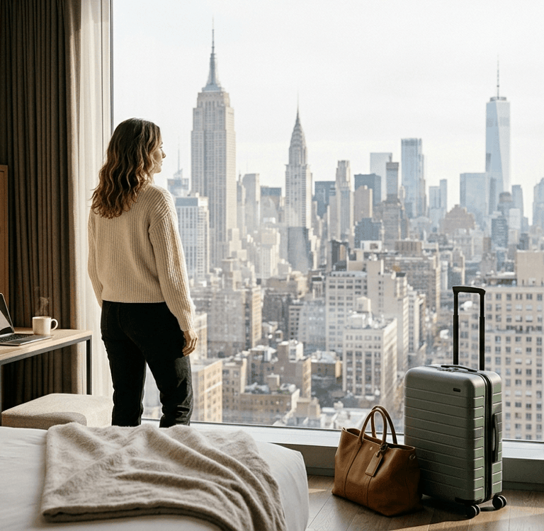 Vista de hotel em Manhattan para artigo sobre onde ficar em Nova York.