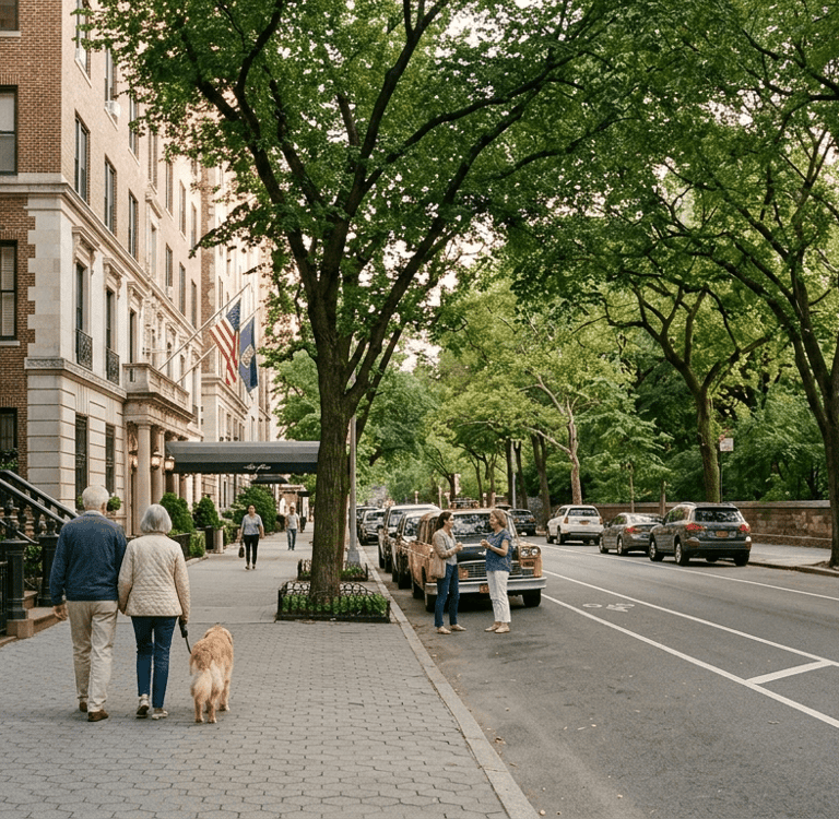 Upper West Side próximo ao Central Park como região tranquila para ficar em Nova York.