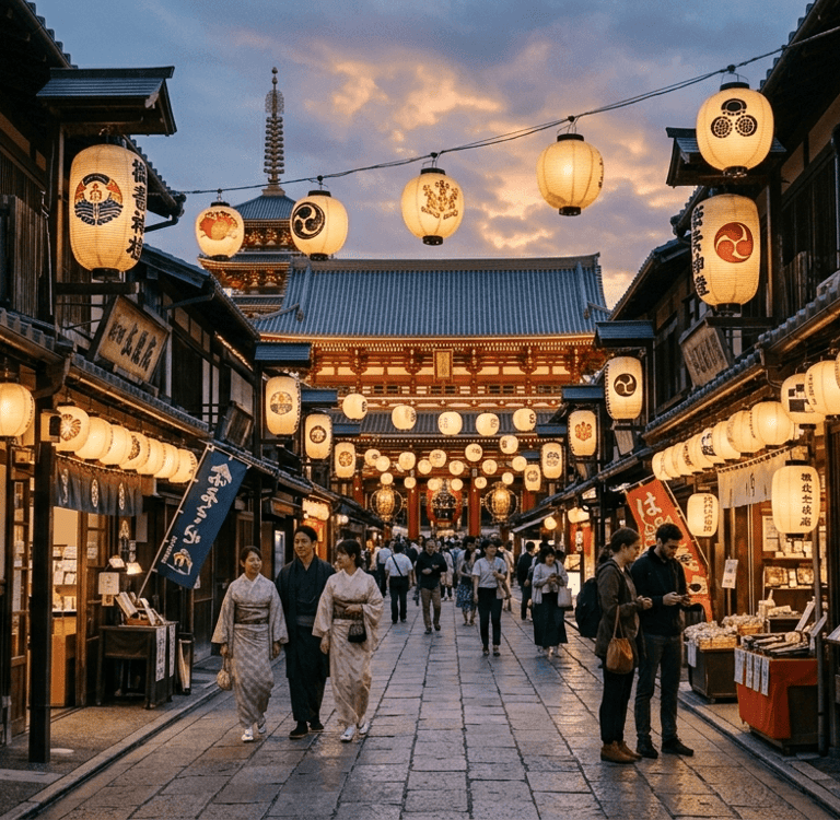 Asakusa como região tradicional para se hospedar em Tóquio.