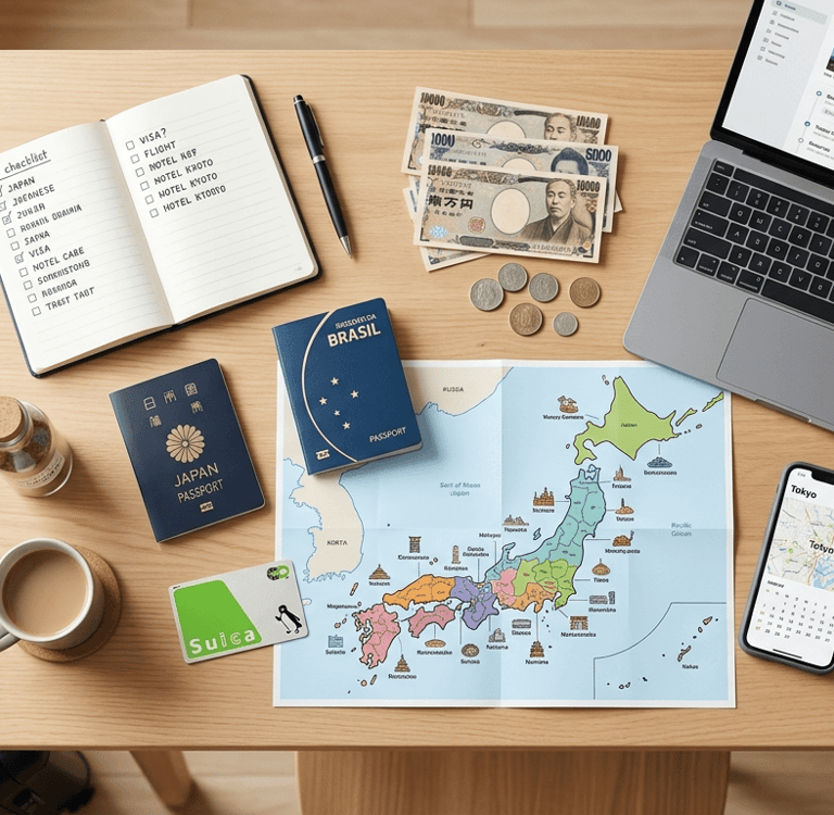 Checklist de orçamento para calcular quanto custa viajar para o Japão.