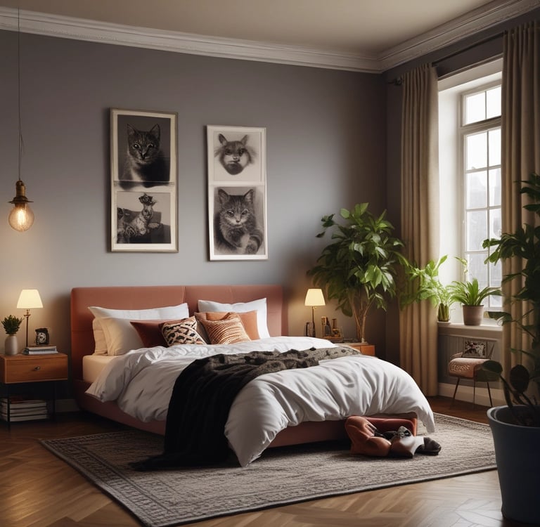 A bright kitchen cart with colorful drawers and a bamboo top, styled in a cozy, sunlit kitchen corner.