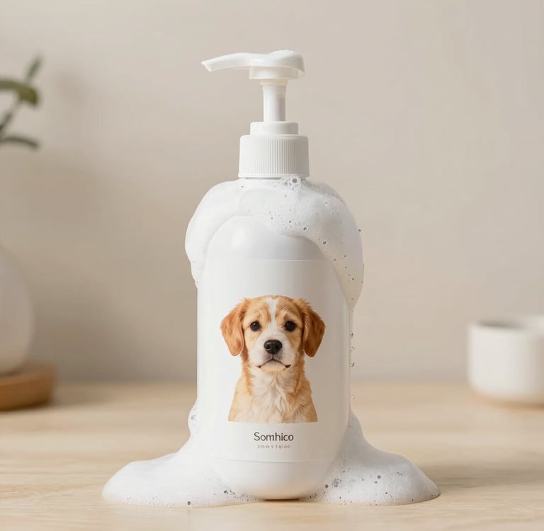 a woman washing a dog in a bathtub