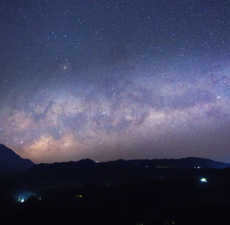Sky full of stars above the landscape