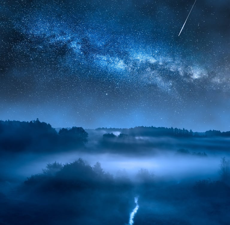 Starry night sky for stargazing