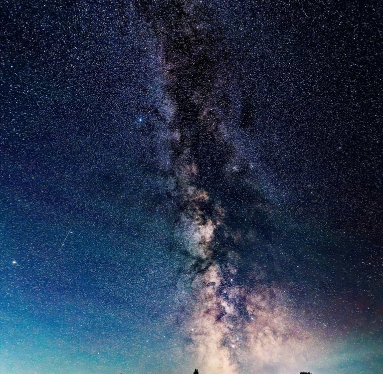 Beautiful bright starry night with Milky Way