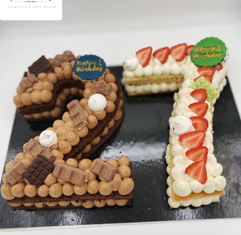 Number cake 27 sans décoration personnalisé