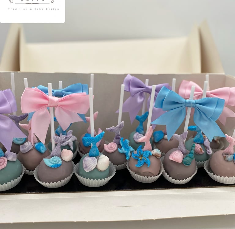 pop cake , cake pop thème sirène