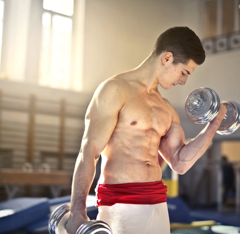 Pessoa treinando musculação para estimular a hipertrofia muscular