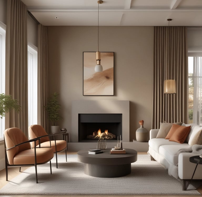 a living room filled with furniture and a flat screen tv