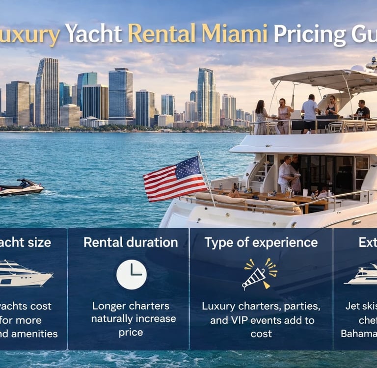 luxury yacht rental in Miami with premium pricing guide