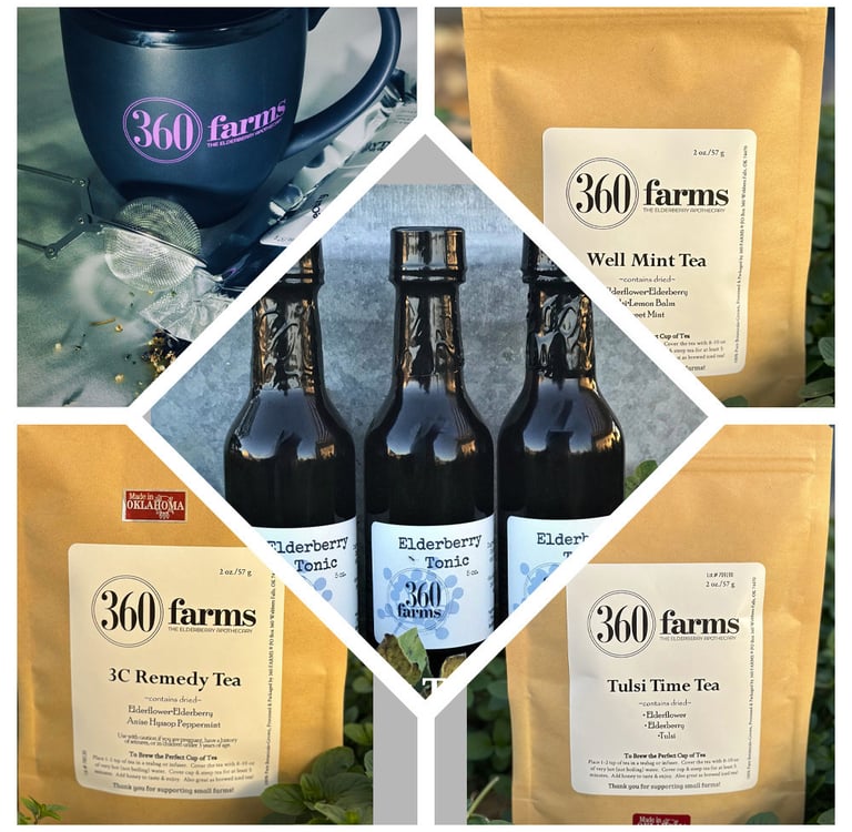 Elderberry tonic and tea blends