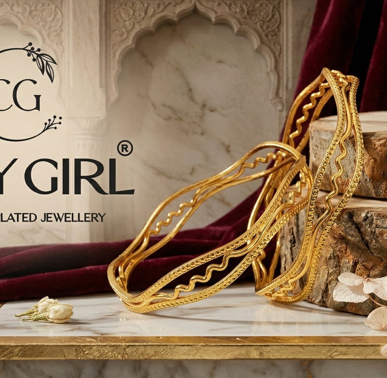 Gold imitation bangles Kolkata jewellery - cocktail wear - citygirljewellery.com