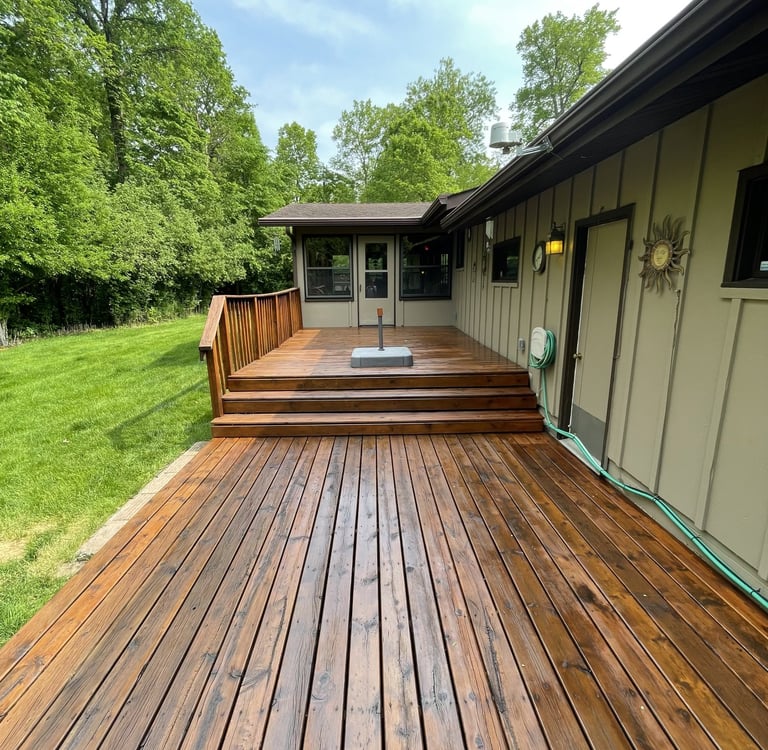 professional deck staining at Minnesota home