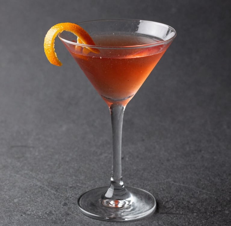 round clear cocktail glass on white surface