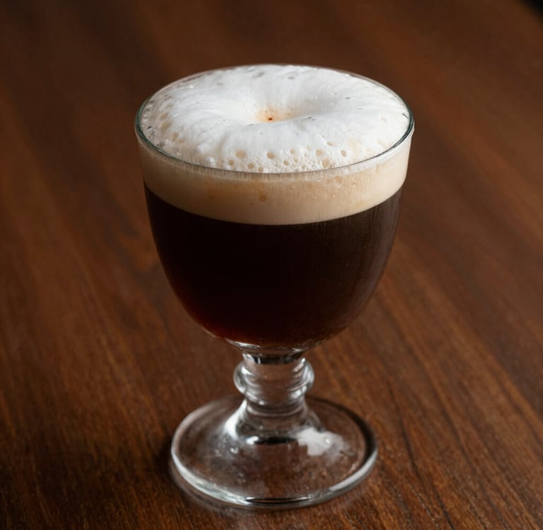 clear short stem glass on tabletop