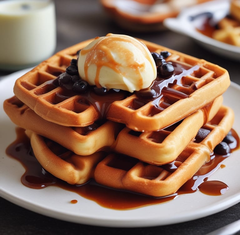 cooked pancake on table