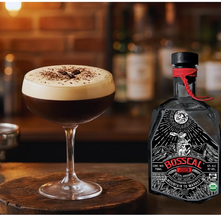 The Durango Awakener Espresso Martini made with Bosscal Joven Mezcal