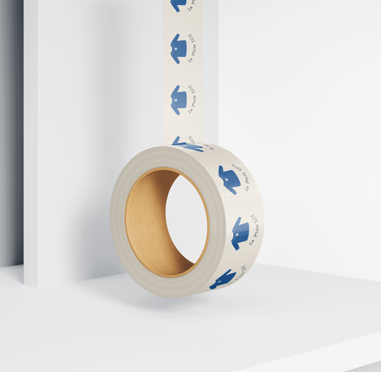 Ruban adhésif personnalisé avec la répétition du logo rond La Ptite Lily