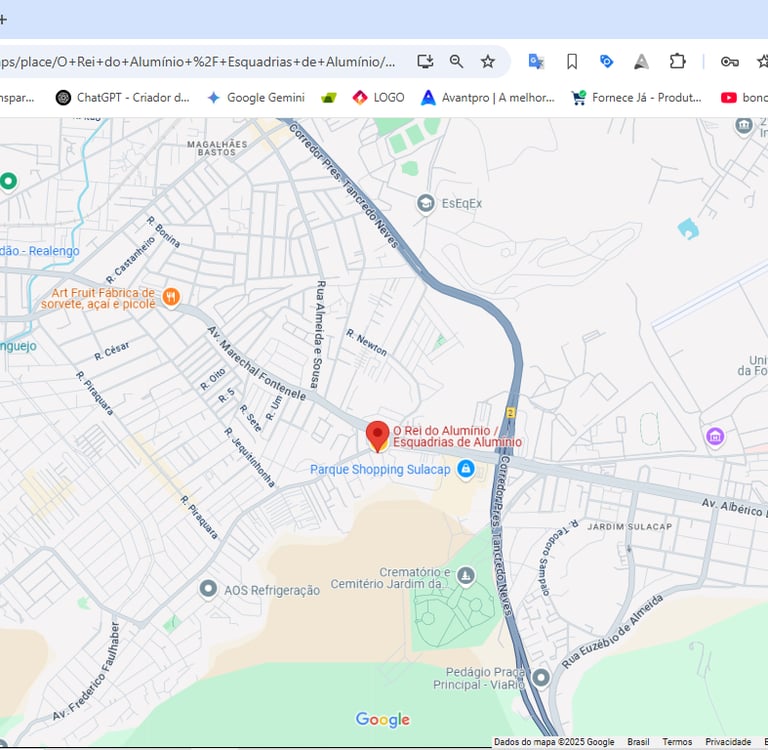 localização esquadrias de aluminio o rei do aluminio