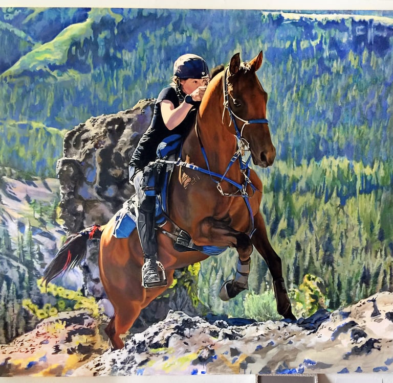 Mollie & Mack, 70" x 64" Acrylic on canvas, 2023