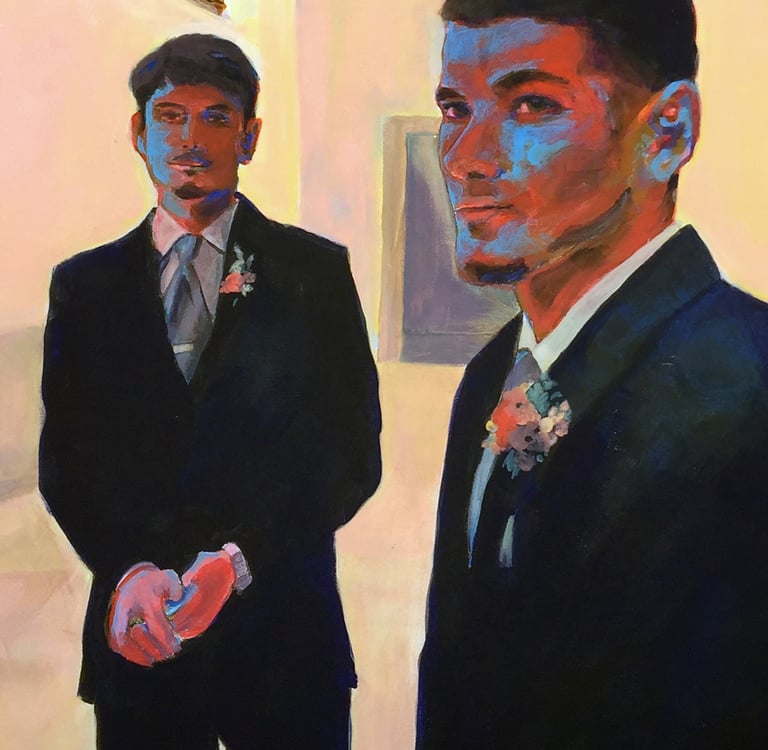 Keiran & Ian, 24" x 36" Acrylic on canvas, 2020