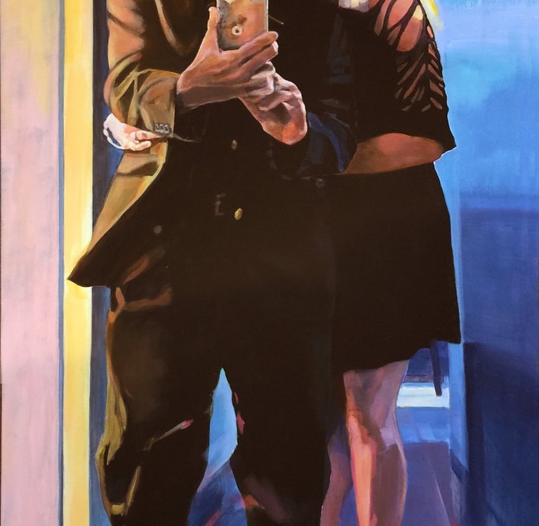 Briley Richmond & Dr. Rhonda Richmond, 34" x 60" Acrylic on canvas, 2021