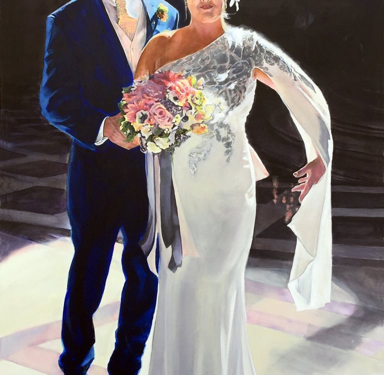 The Bride & Groom, 36" x 63" Acrylic on canvas, 2022