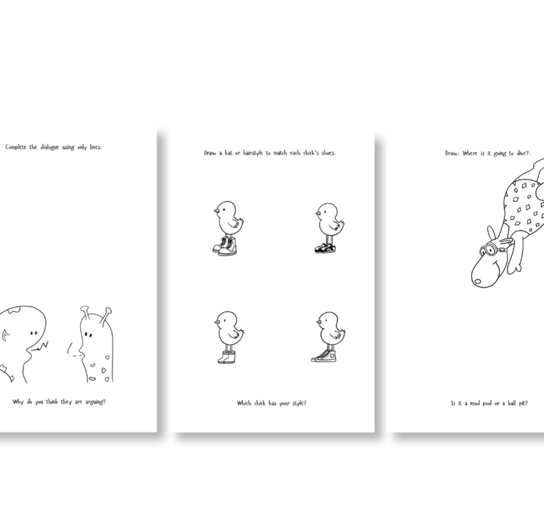 Examples of activities from the My Scribbles books.