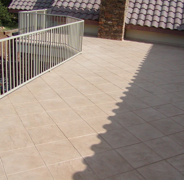 Stamped overlay on balcony. San Antonio, TX.