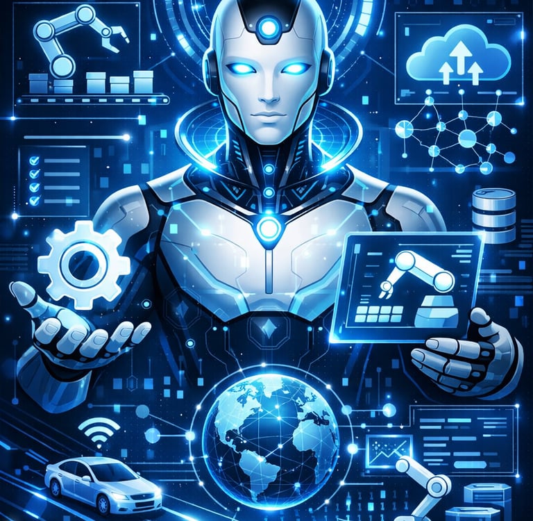 Agente de IA em uma interface digital, simbolizando automação inteligente e tecnologia avançada.