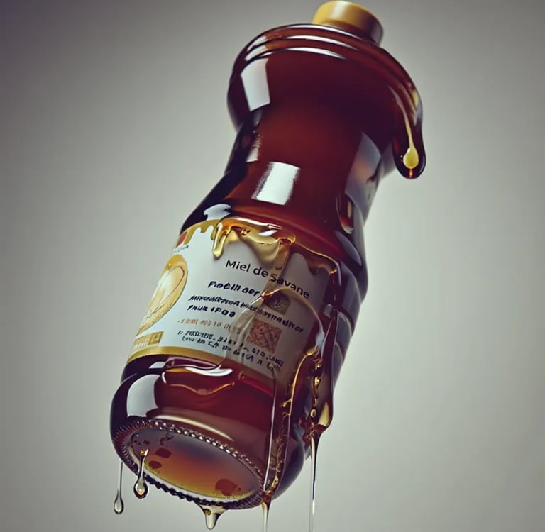 a bottle of syrup with a bottle of syrup