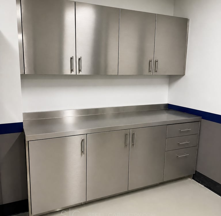 Clean lined cabinetry combining durability with hygienic performance