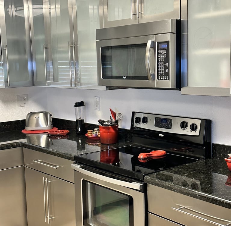 Tailored Steel cabinets combining with glass doors