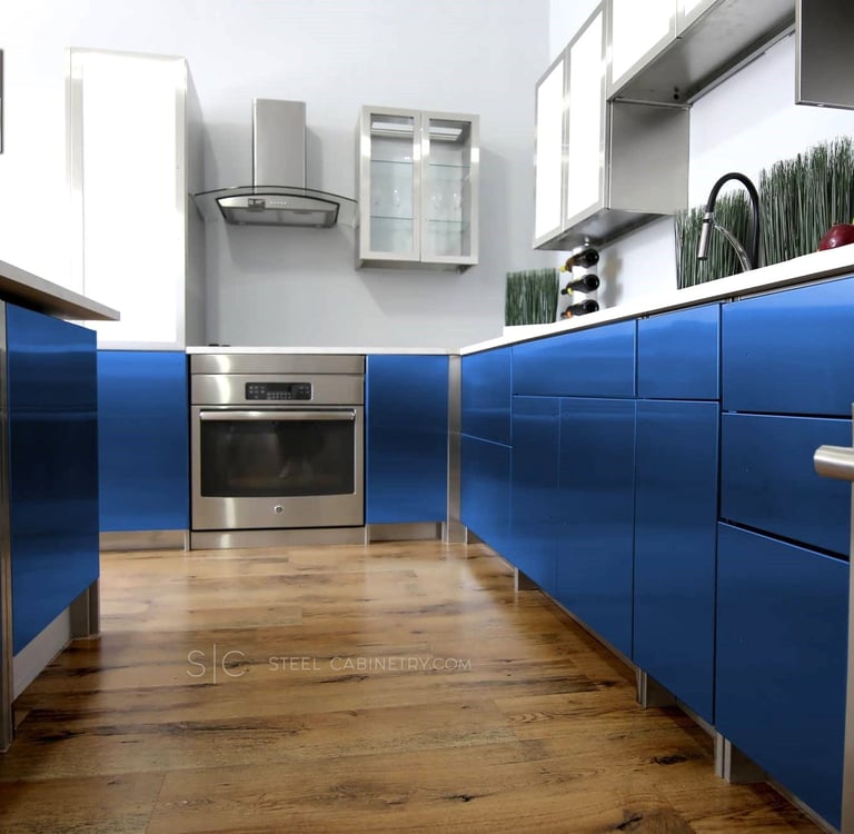 Contemporary Stainless steel kitchen cabinets