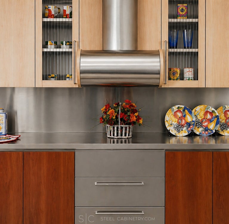 Stainless Steel and Wood 