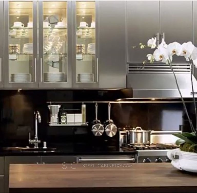 stainless steel upper cabinets