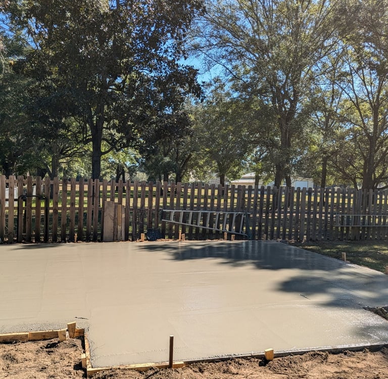 Reinforced concrete slab for garage in Pensacola FL