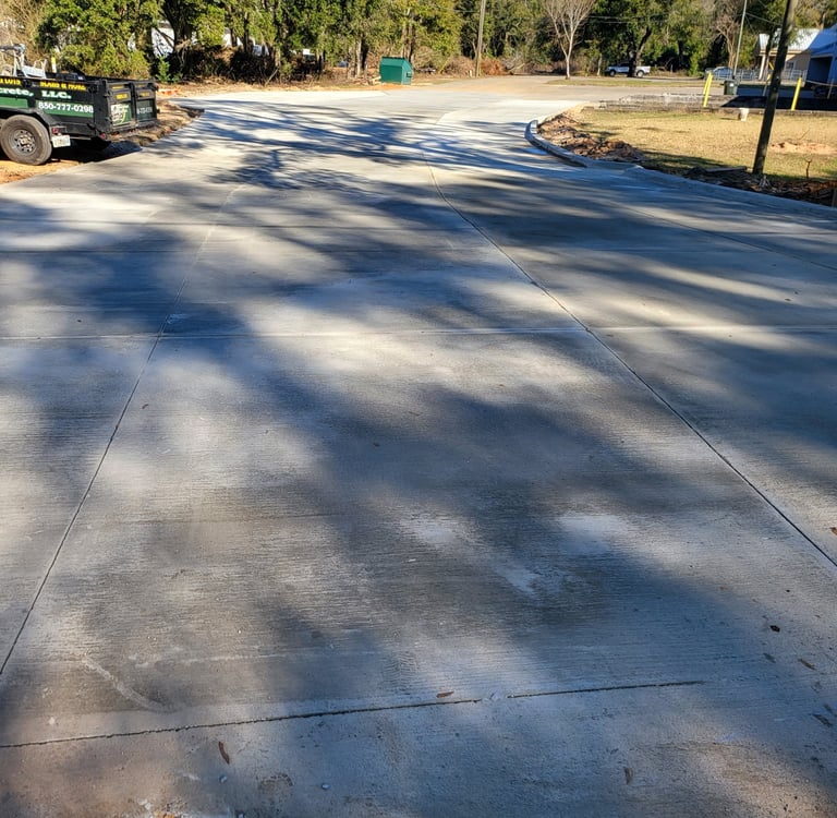 Commercial concrete parking lot installation in Pensacola FL