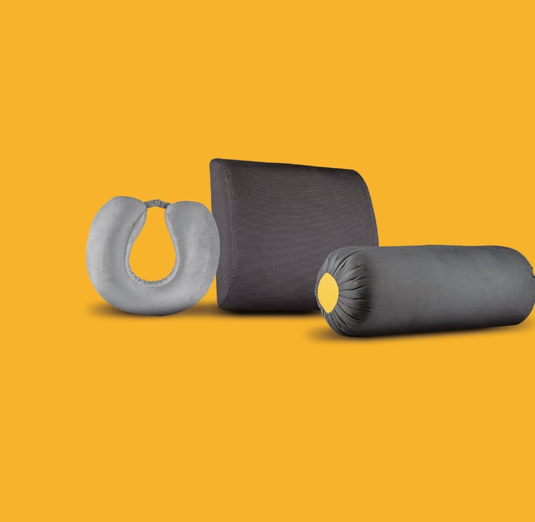 MIANS SOLUTIONS memory foam neck pillow & back rest: orthopedic support for travel