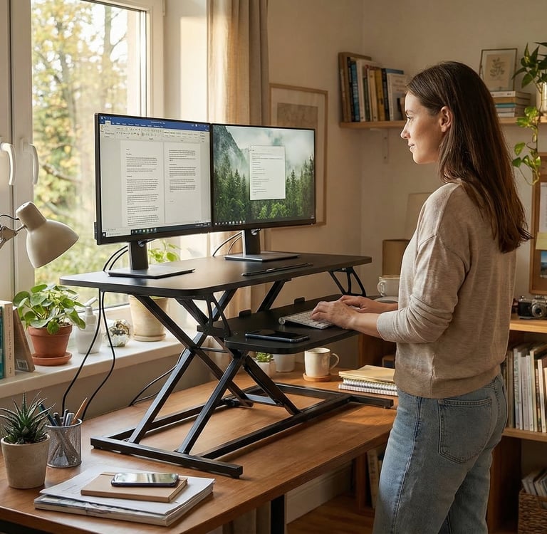 Desk converters are a flexible way to get standing