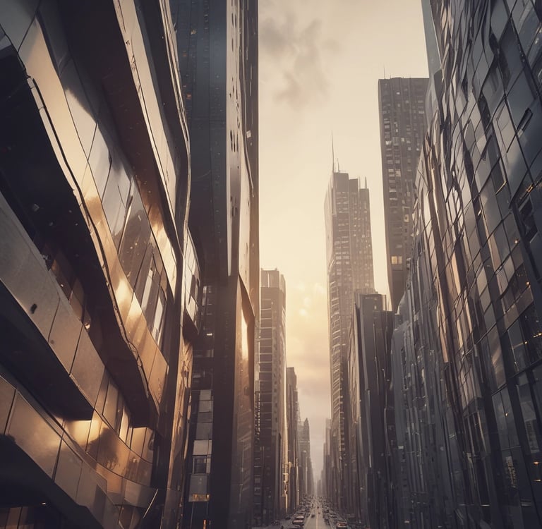 Interior of a high-end apartment with minimalist design and golden accents